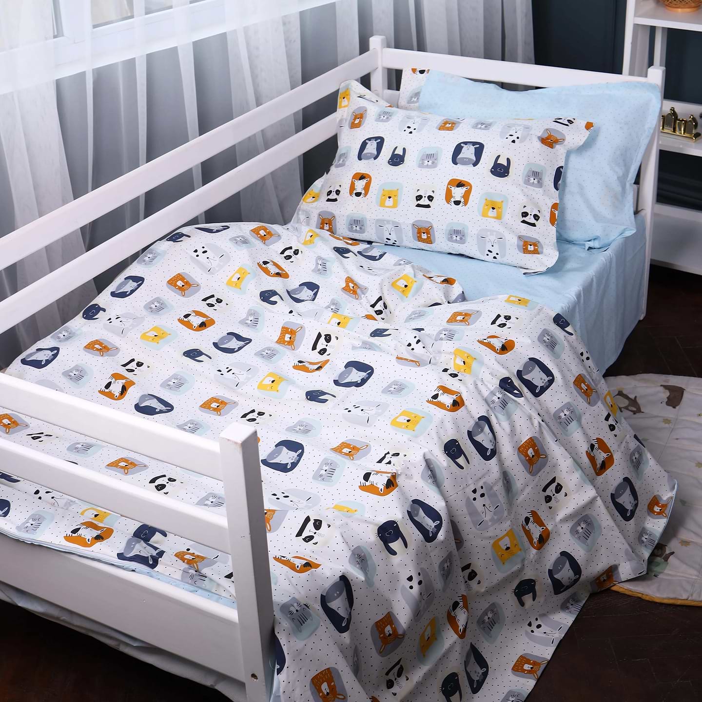 Комплект постільної білизни MirSon Poplin Line Kids 09 Sleeping Animals 220х240 (2200009720475)